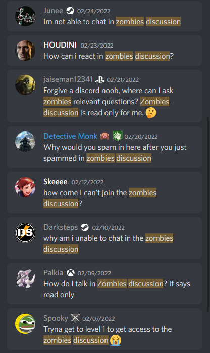 How do you talk in zombies discussion?